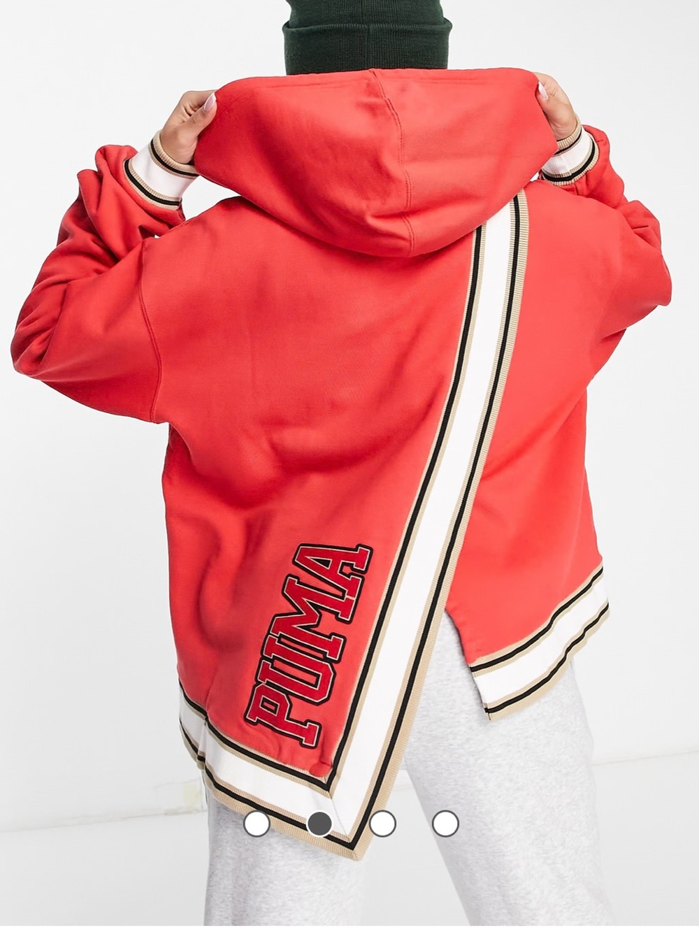 Puma & June Ambrose Red High Court Hope Oversized Poncho Hoodie Medium NEW